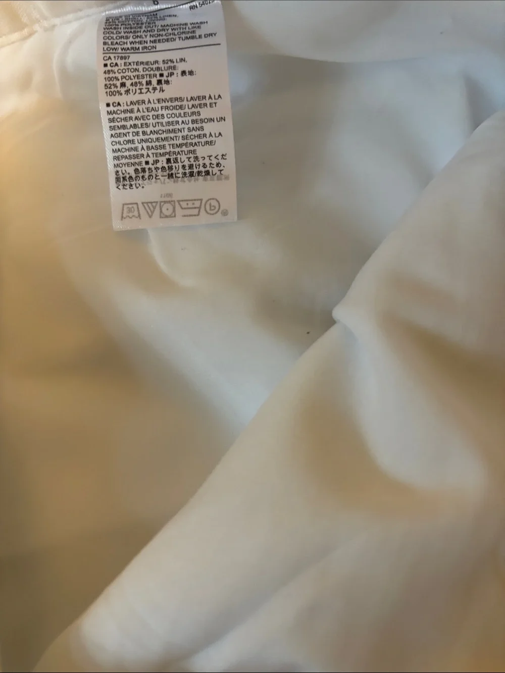 Banana Republic White Martin Fit Linen Trousers with Inner Lining